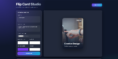 Flip card studio app