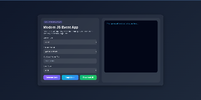 Js event studio app